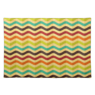 Background with stripes in retro 4 placemat