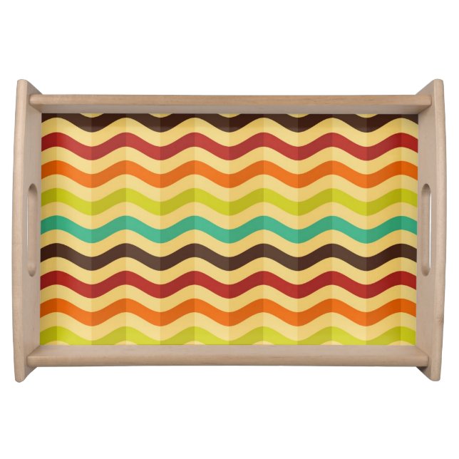 Background with stripes in retro 4 serving tray (Front)
