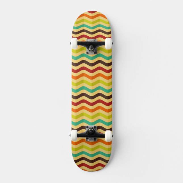 Background with stripes in retro 4 skateboard (Front)