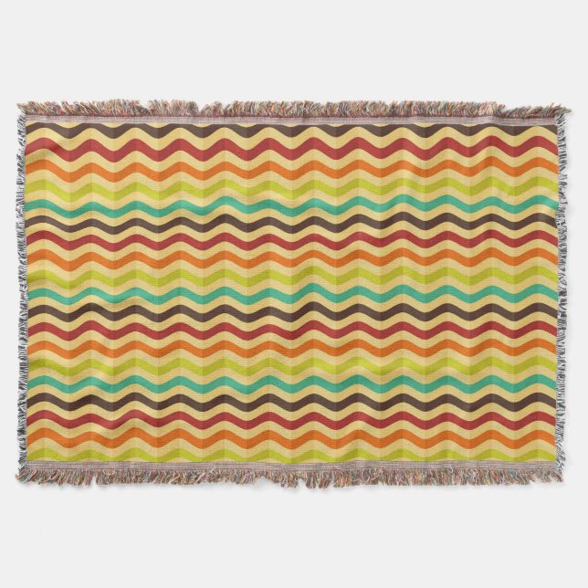Background with stripes in retro 4 throw blanket (Front)