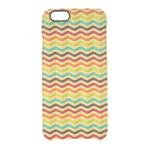 Background with stripes in retro 4 clear iPhone 6/6S case