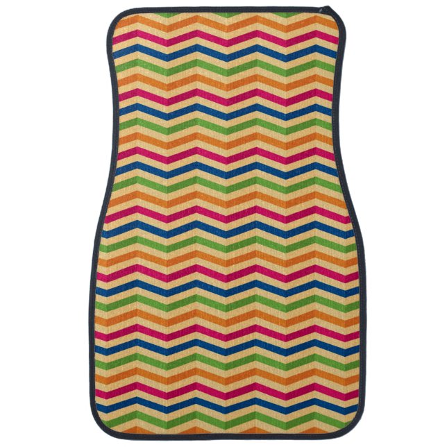 Background with stripes in retro car floor mat (Front)
