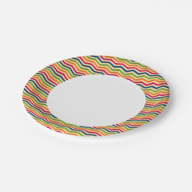 Background with stripes in retro paper plates (Angled)