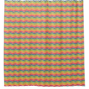 Background with stripes in retro shower curtain