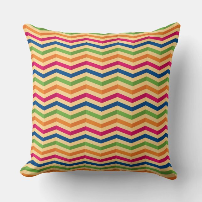 Background with stripes in retro throw pillow (Front)