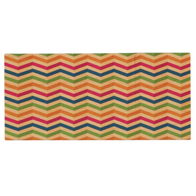Background with stripes in retro wood flash drive (Front)