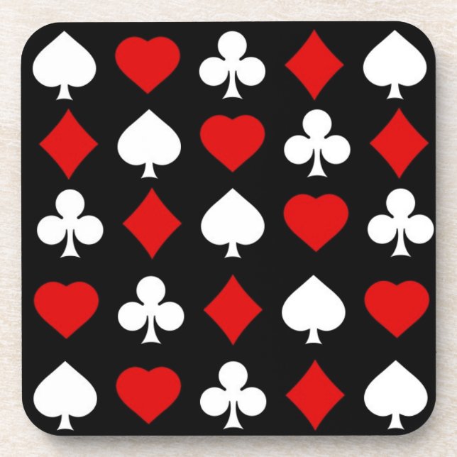 Background with suits beverage coaster (Front)