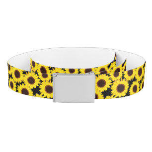 Background with sunflowers belt