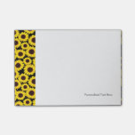 Background with sunflowers post-it notes