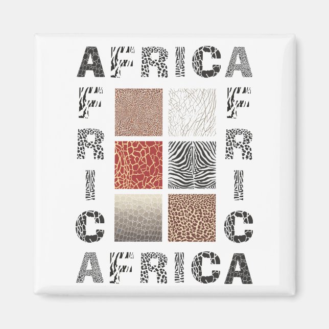 Background with text and texture wild animal magnet (Front)