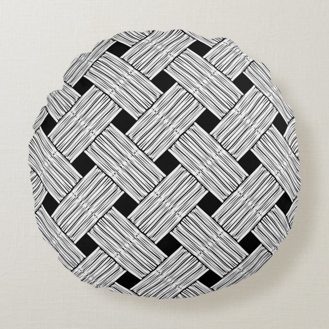 Background with vintage traditional seamless patte round pillow (Front)