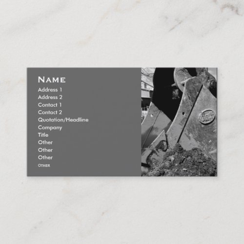 backhoe business cards.
