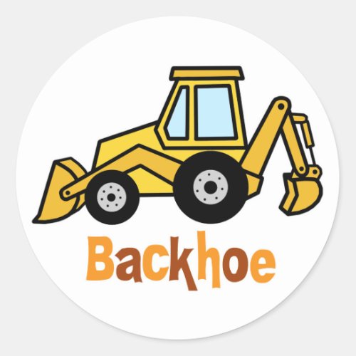 Backhoe Classic Round Sticker