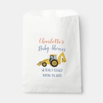 Backhoe Construction Baby Shower Party Favor Bags by allpetscherished at Zazzle