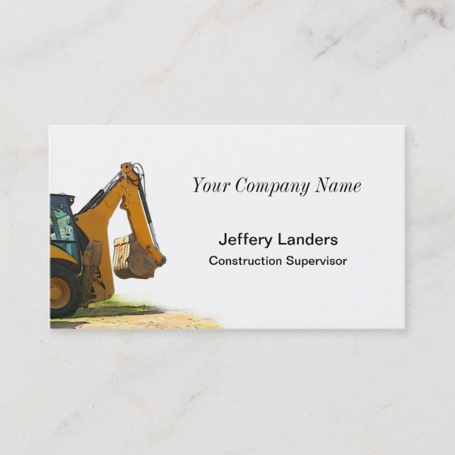 Backhoe Construction Business Card (Front)
