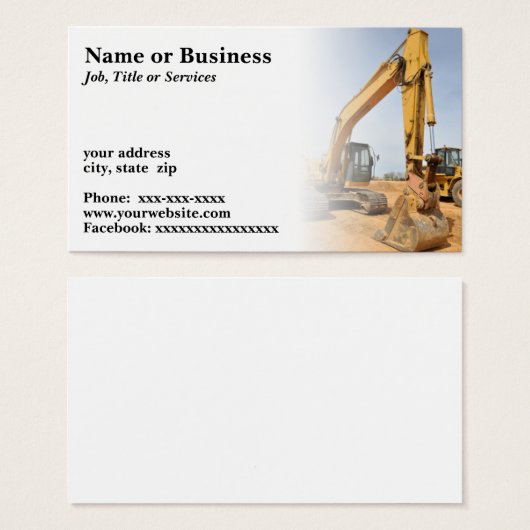 backhoe construction equipment (Front & Back)