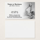 backhoe construction equipment in black/white (Front & Back)