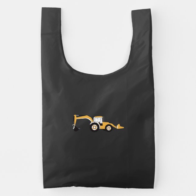 Backhoe Construction Truck Reusable Bag (Front)