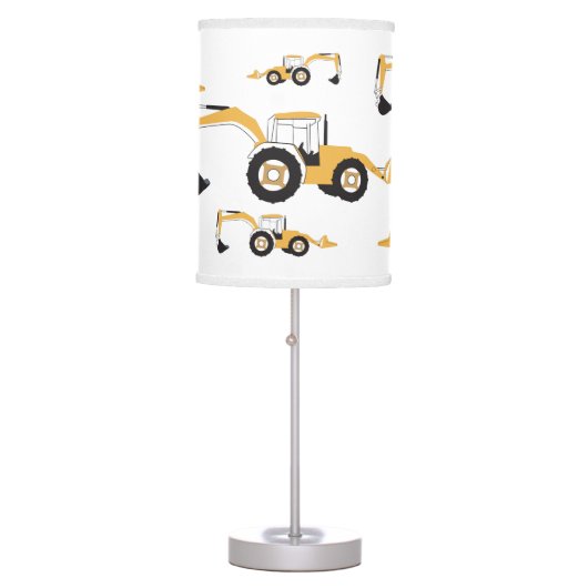 Backhoe Construction Truck Table Lamp (Front)