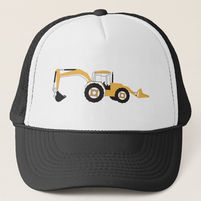 Backhoe Construction Truck Trucker Hat (Front)