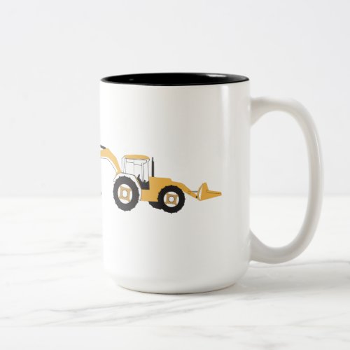 Backhoe Construction Truck Two_Tone Coffee Mug