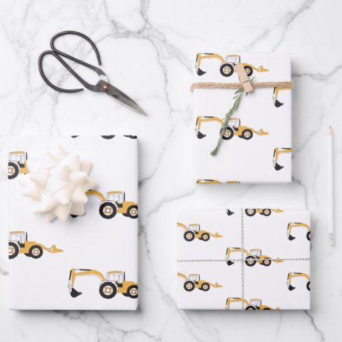 Backhoe Construction Truck Wrapping Paper Sheets