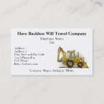 Backhoe Digger Construction Business Cards
