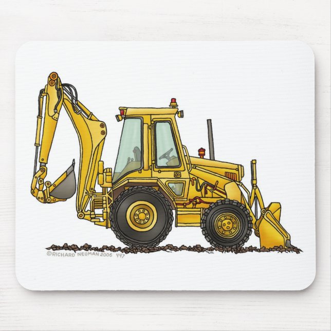 Backhoe Digger Loader Construction Mouse Pad (Front)