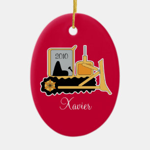 BACKHOE DIGGER Personalized Christmas Ornament