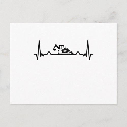 Backhoe Heartbeat excavator and Digger Gifts Postcard