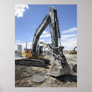 BACKHOE HEAVY EQUIPMENT POSTER