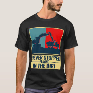 backhoe heavy work vintage for men construction eq T-Shirt