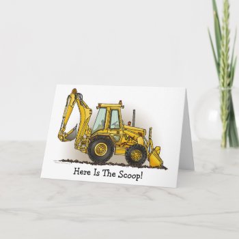 Backhoe Note Card by justconstruction at Zazzle