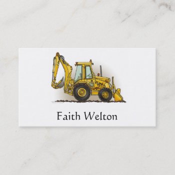 Backhoe Operator Business Card by justconstruction at Zazzle