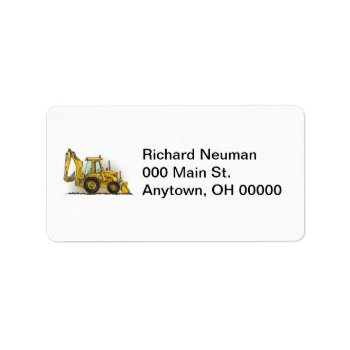 Backhoe Operator Label by justconstruction at Zazzle