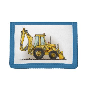 Backhoe Operator Tri-fold Wallet by justconstruction at Zazzle