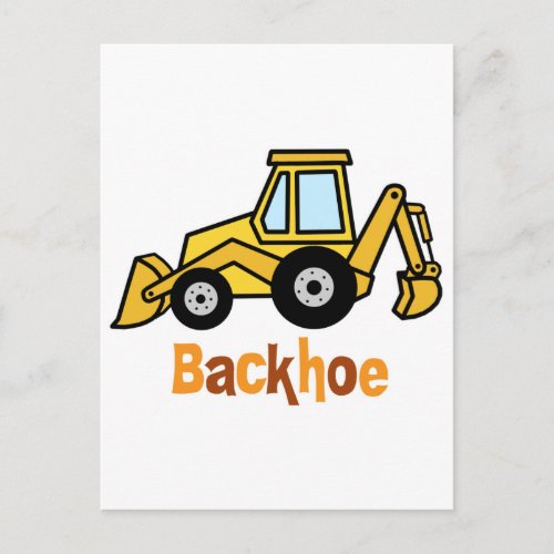 Backhoe Postcard