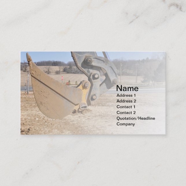 backhoe scoop business card (Front)