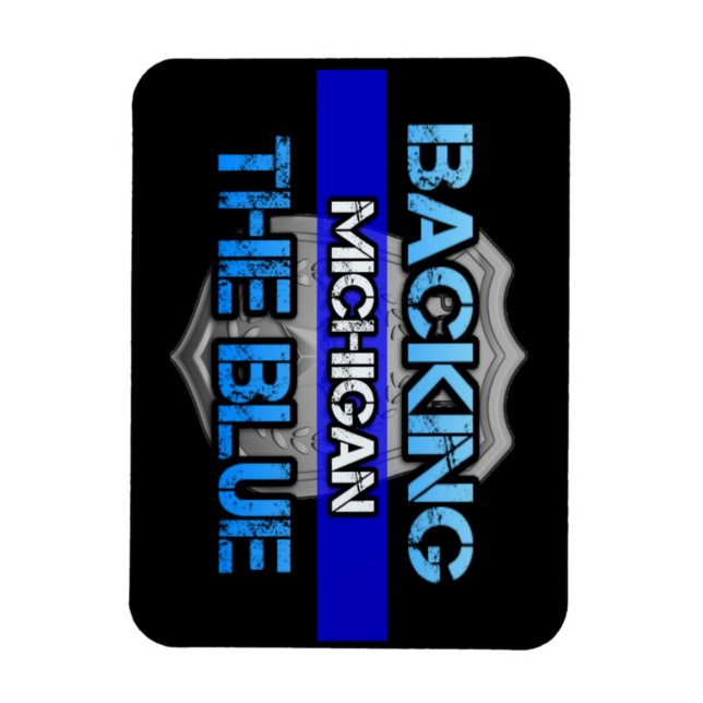 Backing the Blue Michigan Magnet (Vertical)