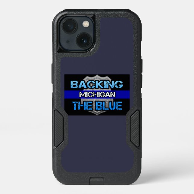 Backing the Blue Michigan Otterbox Case (Back)