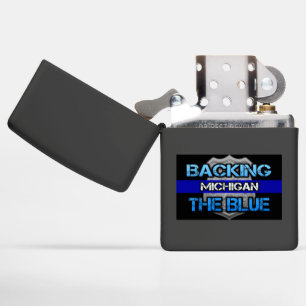 Backing the Blue Michigan Zippo Lighter