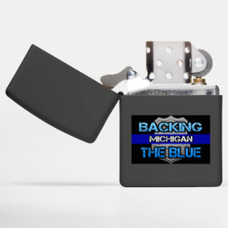 Backing the Blue Michigan Zippo Lighter