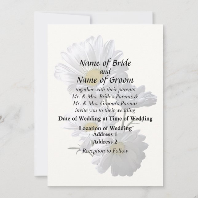 Backlit Daisies Invitation (Front)