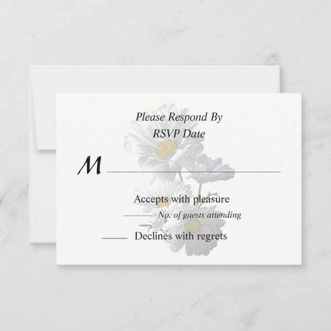 Backlit Daisies RSVP Card (Front)