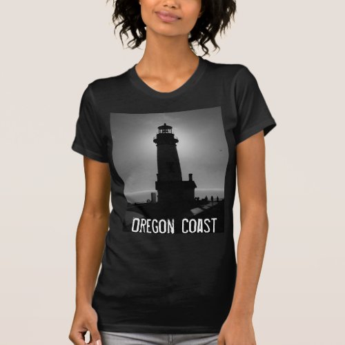 Backlit Lighthouse on the Oregon Coast T_Shirt