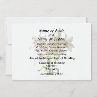 Backlit Pale Pink Lilies Invitation