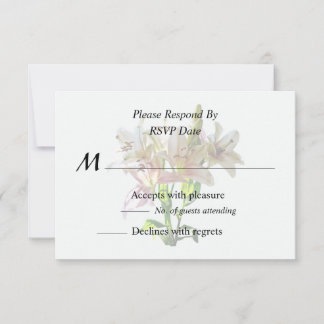 Backlit Pale Pink Lilies RSVP Card