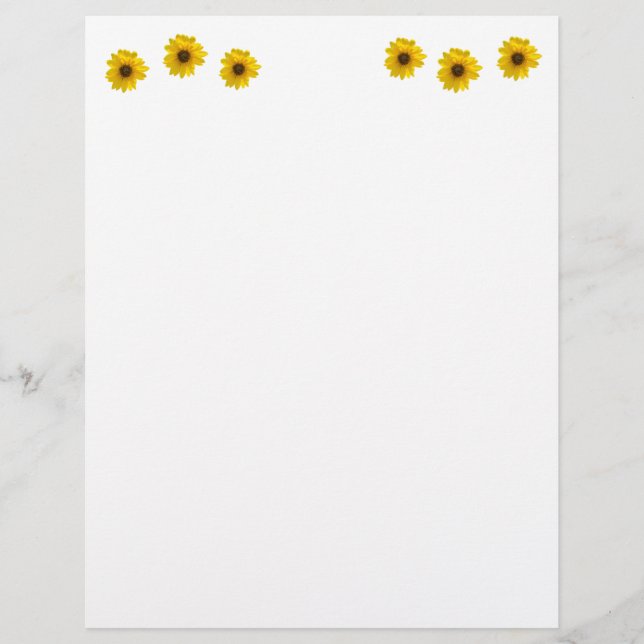 Backlit Sunflower (Helianthus) Letterhead (Front)