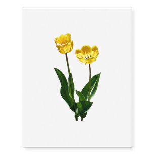 Backlit Yellow Tulips Temporary Tattoos