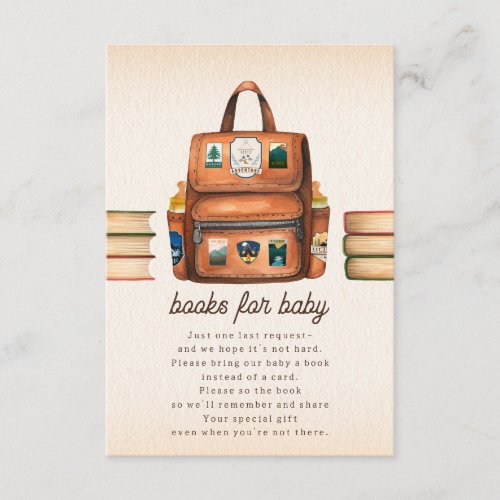 Backpack  Bottles Baby Shower Book Request Enclosure Card